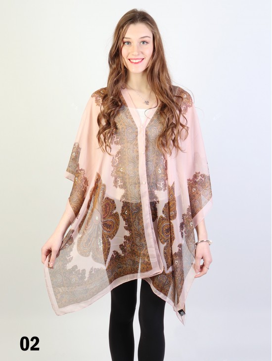 Reversible Pearl Chiffon Top with Filigrees